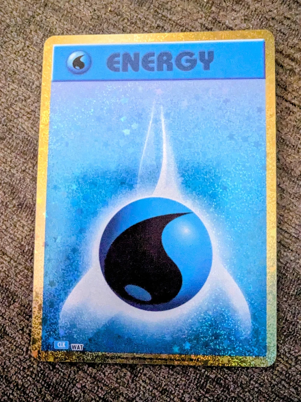 Pokemon Water Energy Holographic Blue Card